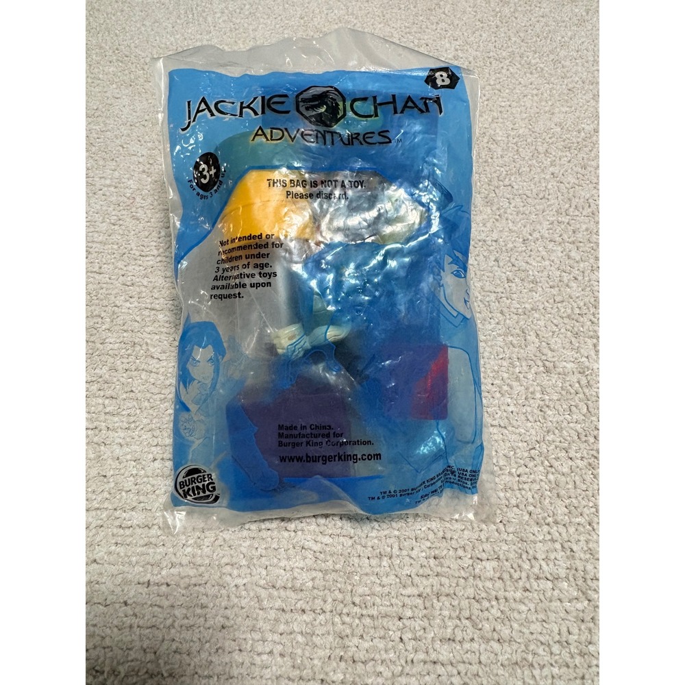 2001 Burger King Jackie Chan Adventures Uncle Action Figure Toy 8 New Sealed